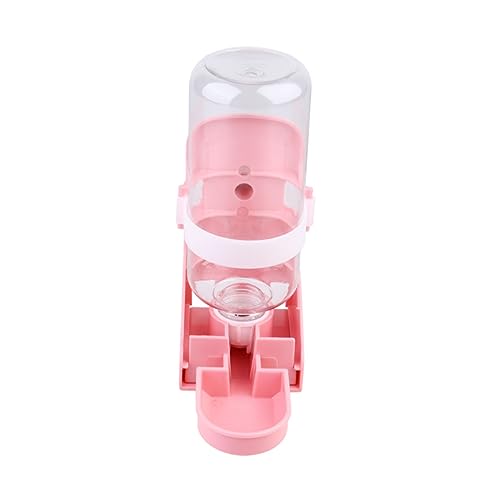 MERRYHAPY Automatischer Wasserspender für Haustiere 500 ml sichere Aufbewahrung für Schweine Hunde Katzen Tiere Wasserflasche Trinknapf für Haustiere Futterspender Käfigmontage Rosa von MERRYHAPY