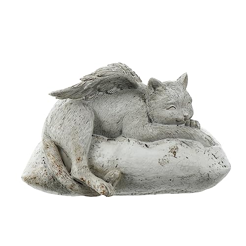 MERRYHAPY Engel Katze Ornamente Engelskatzenfiguren Gedenksteine ​​für Katzen Engel Cherub Katze Engel Haustier katzenangel Katzen Angel Katzenengel aus Kunstharz Garten-Gedenkstatue von MERRYHAPY