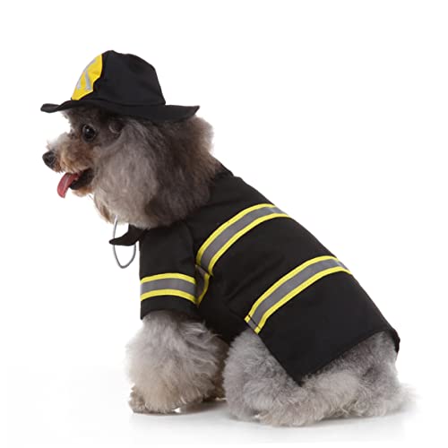 MERRYHAPY 1 Set Haustier Hundekleidung Feuerwehr Uniform Kostü Für Haustiere Party Auftritt Umhang Größe XL von MERRYHAPY