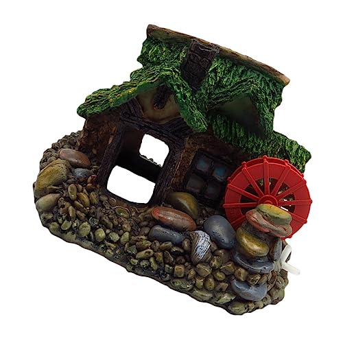 MERRYHAPY Fischtank Landschaftsgestaltung Ornament Harz Wassermühle Mikrolandschaft Schmücken von MERRYHAPY