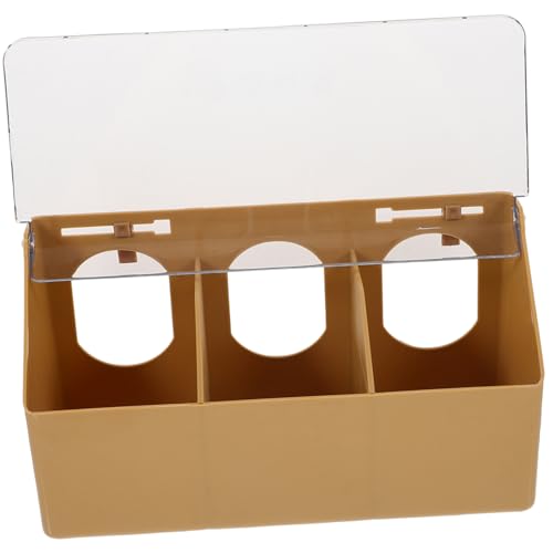 MERRYHAPY Futterbox Für Tauben Spülbecken Spülschüssel Käfig-papageienfutterspender Aus Kunststoff Zubehör Für Vogelkäfige Futterspender Für Papageien Taubenfutterbecken Plastik Light Brown von MERRYHAPY