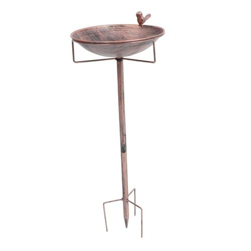 MERRYHAPY Garten Vogeltränke Mit Metallpfahl Stehendes Vogelbad Für Kleine Vögel Und Papageien Dekorative Wasserschale Für Garten Und Terrasse Ideale Gartendekoration Für Vögel von MERRYHAPY