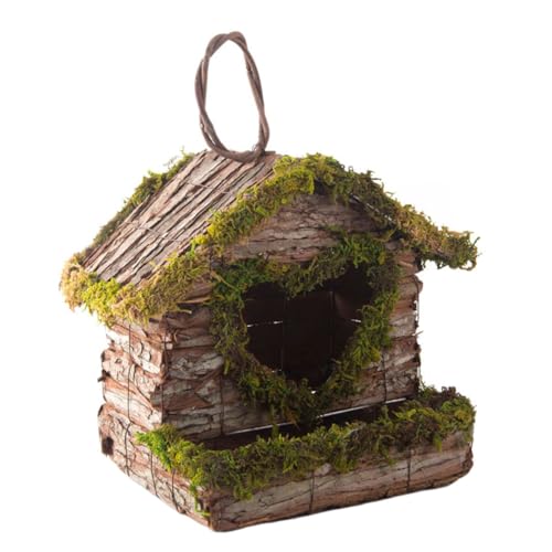 MERRYHAPY Hängendes Vogelnest Aus Holz Kreatives Vogelhaus Im Ländlichen Stil Für Garten Natürlicher Vogelschutz Und Stilvolle Deko Für Vögel Robustes Design Für Nistplätze von MERRYHAPY