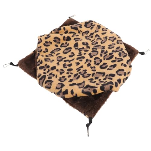 MERRYHAPY Hamster Hängematte hamsterbett Hamster Spielzeug Kleintier Spielzeug hamsterkäfig tierbett Schlafsack Meerschweinchenbett aufhängen waschbares meerschweinchenbett Flanell Leopard von MERRYHAPY