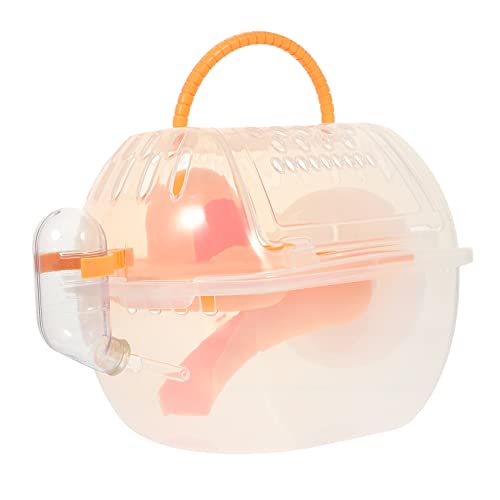 MERRYHAPY Hamsterkäfig Hamster käfig Hamster cage Hamsterbox Hamsterreisekäfig Hamster-Reisebox Kleintiertransporter Valise de Voyage tragbar Hamsterhaus Reisekäfig für Haustiere pp Orange von MERRYHAPY