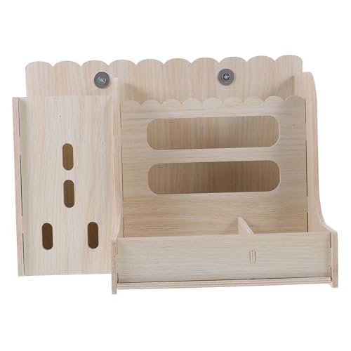 MERRYHAPY Hasen-Katzentoilette Heuhalter Hasen-Heu-Krippe Heufutterkorb Hasenheuraufe automatisierte futterspender für kleintiere Hasen Heuraufe Hasenhalter Futterhäuschen für Kaninchen Holz von MERRYHAPY