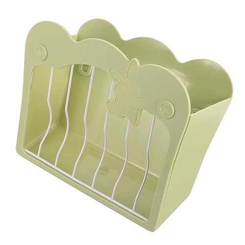 MERRYHAPY Hasengrasständer Futterhäuschen für Kaninchen Kaninchenkäfig Zubehör Meerschweinchen Heuraufe Chinchilla Heuraufe Futterspender kleines Haustierregal Halter Plastik Light Green von MERRYHAPY