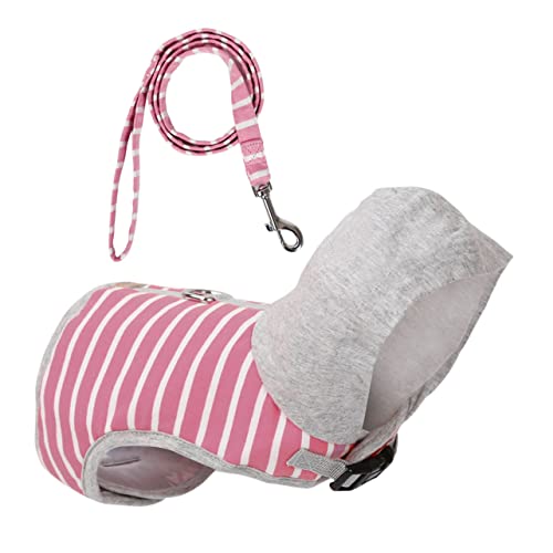 MERRYHAPY Haustier-Pullover Hundegeschirr Outdoor-Gehgeschirr für Hunde Katzenpullover cat Harnesses katzenhalsband Leine Katzengeschirr Brustgurt für Haustiere Reine Baumwolle Rosa von MERRYHAPY