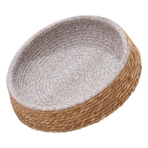 MERRYHAPY Hundebett Donut Hundebett Haustierbett Aus Rattan Atmungsaktives Und Gemütliches Schlafnest Für Und Katzen Kleine Größe Hellbraun Ideal Für Mittelgroße Und Katzen von MERRYHAPY