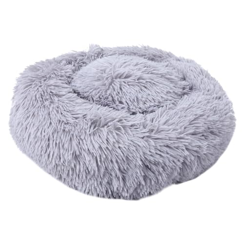 MERRYHAPY Haustierbett Katzenbett Hundebett petbett cat Bed hundskrippln Bett für Hunde hundesofa Katzenhöhle Katzenhütte Hunde Bett Haustier warmes Kissen Katze schlafkissen Plüsch- Grey von MERRYHAPY