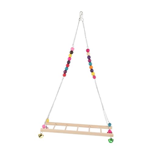 MERRYHAPY Tragbarer Papagei-Ara-Vogel-Spielständer Holz-Papagei-Leiter Kletterspielzeug Vogel-Kauspielzeug Vogel-Sitzleiter für Haustiere große Schaukelleiter Spielzeug von MERRYHAPY