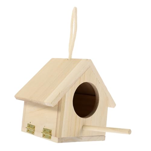 MERRYHAPY Heimdekoration Mini-vogelhaus-dekor Decoraciones para Sala De Casa Türdekoration Vogel Fütterer Zartes Nest Vogel-dekor Rustikale Vogelhäuschen Hängendes Vogelhaus Hölzern Yellow von MERRYHAPY