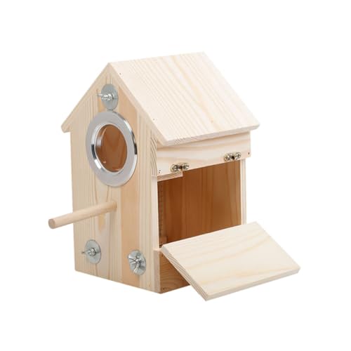 MERRYHAPY Holz Vogelnest Kreative Papageien Inkubator Vogelbrut Zucht Nistkasten von MERRYHAPY