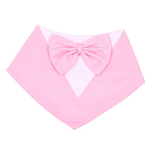 MERRYHAPY Hundelätzchen Hunde schal Dog Bandana Haustierhalsband Halsband Hunde hundehalsbänder Hund Fliege Halsband Hundebandana Hundefliege Fliegen für Hunde Welpe Halsschmuck Stoff Rosa von MERRYHAPY