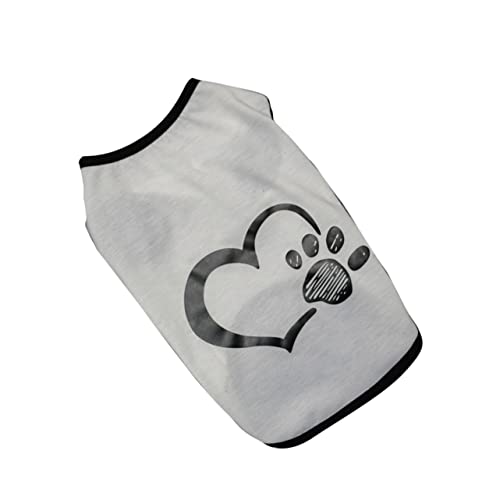 MERRYHAPY Weste mit Herz-Fußabdruck-Muster Hunde-Haustier-Outfit Bequeme Weste für Hunde Party-Hundekleidung weiß Größe M Sommerkostüme für Hunde von MERRYHAPY