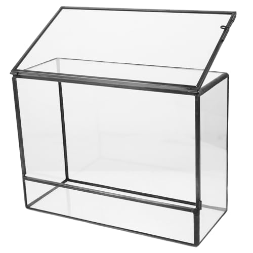 MERRYHAPY Kasten Glas-landschaftstank Terrarienglas Glasterrarien Für Pflanzen Moos Landschaft Container Ökosystem Terrarium DIY Glasbehälter Saftiges Terrarium Transparentes Gehäuse Zinn von MERRYHAPY