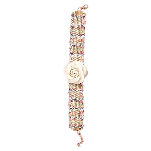 MERRYHAPY Katzenhalsband Mit Dekorativer Strickblume Zierliches Halsband Für Kätzchen üße Halskette Für Haustiere + Einstellbar Farbenfroh Und Stilvoll Ideal Für von MERRYHAPY