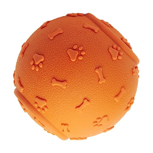 MERRYHAPY Kauspielzeug für Hunde Haustier Spielzeug Hund zahnärztlich Beißspielzeug Welpenspielzeug Interactive Dog Toys Hunde spielsachen Hundekauball Welpen quietschender Ball Gummi Orange von MERRYHAPY