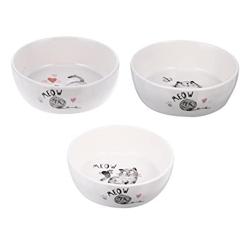 MERRYHAPY Katzenfutternapf Set Für Kätzchen Anti Rutsch Fressnapf Mit Zufälligem Muster Ideal Für Katzenfutter Und Wasser Hochwertige Katzennäpfe Für Haustiere von MERRYHAPY