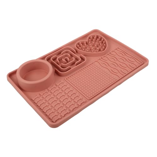 MERRYHAPY Leckunterlage für Haustiere Hundefuttermatte Leckkissen für Hunde Katzen Spielzeug Katzen schleckmatte Lebensmittelspielzeug Futterspender für Welpen Leckmatte Slow Feeder Rosa von MERRYHAPY