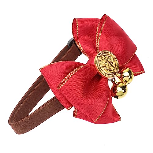 MERRYHAPY Nackenzubehör Für Haustiere Katzenhalsband Abbrechen Halsband Für Welpen Glocke Welpenhalsband Hund Bowtie-kätzchen-Kragen Glocke Für Das Katzenhalsband Kleines Welpenhalsband Rot von MERRYHAPY