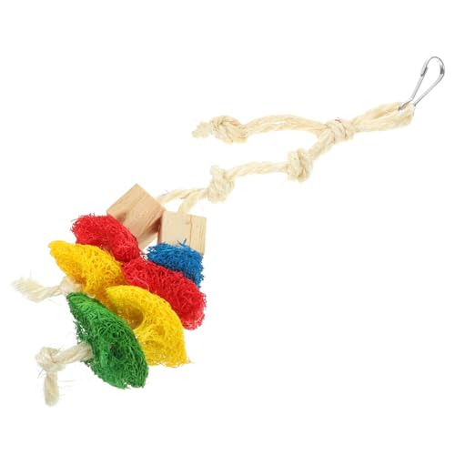 MERRYHAPY Natürliches Kauspielzeug Für Papageien Vogel-luffa-Spielzeug Hängendes Kauspielzeug Für Papageien Sittichspielzeug Zum Aufhängen Papagei Hängendes Kauspielzeug Hölzern von MERRYHAPY