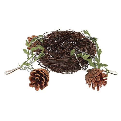 MERRYHAPY Natürliches Rattan-Vogelnest Hamster-Rennmaus-Bettnest Spielzeug für Vogelkäfige Nest für Vogel Aufhängen der Papageienschaukel Rattan-Nest Nest für Haustier schlafendes Vogelbett von MERRYHAPY