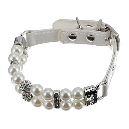 MERRYHAPY Perlenhalsband Für Hunde Hundehalsband Mit Leine Nachahmung Von Perlenhalsbändern Für Hunde Perlenhalskette Für Hunde Schmuck Für Haustiere Perlenhalskette Für Haustiere von MERRYHAPY