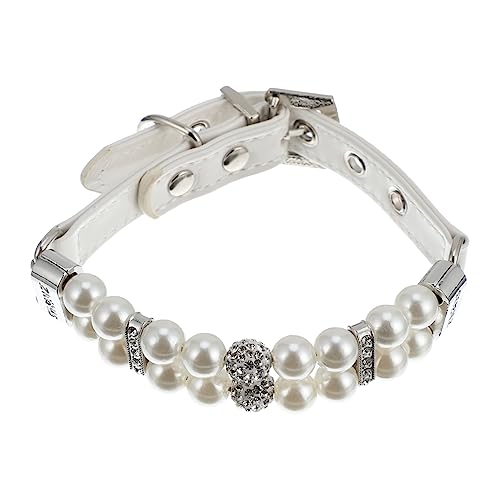 MERRYHAPY Perlenhalsband Für Hunde Mit Perlen Für Hunde Mit Perlen Für Hunde Mit Perlen Für Haustiere Halskette Mit Perlen Für Katzen Schmuckhalsband von MERRYHAPY