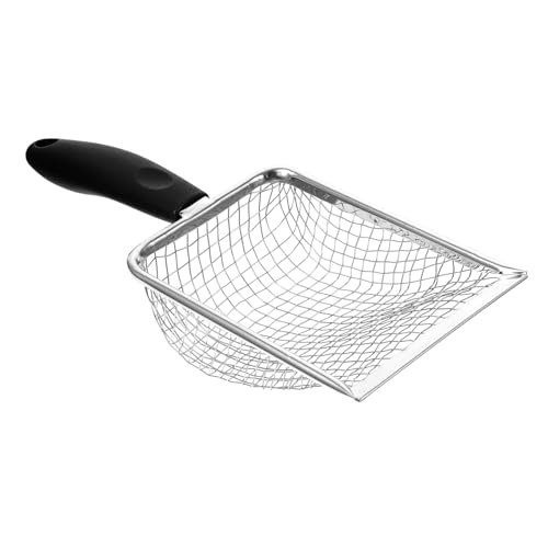 MERRYHAPY Reptilienstreuschaufel für den Innenbereich katzenklo zubehör cat Litter Shovel katzenstreu schippe schleichtiere Siebschaufel Reptilienstreuschaufelhalter Rostfreier Stahl Black von MERRYHAPY