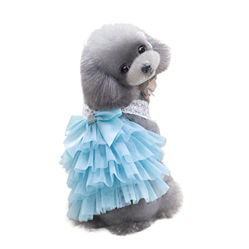 MERRYHAPY Rock Hundekleid Hund Tutu Kleid Für Hundemädchen Welpen Hochzeitskleid Hund Prinzessin Kleider Kätzchen-Kleidung Haustierkleid Gestreift Kleid Mit Bowknot Für Haustiere von MERRYHAPY