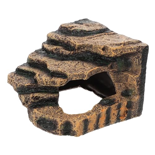 MERRYHAPY Schildkröte Tank Dekorationen Reptil Sonnenplattform Harz Schildkröte Rock Easy Climbing Rack 14x14x10 von MERRYHAPY