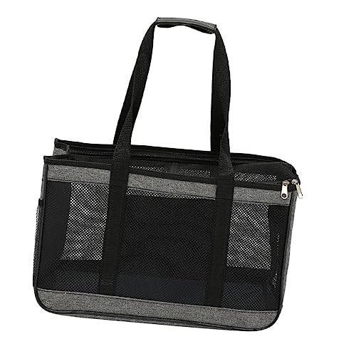 MERRYHAPY Tasche Für Haustiere Reiserucksack Für Katzen Katzentransporter Reisetransportbox Für Katzen Tragbarer Welpenträger Faltbare Katzentragetasche Katzenträger Oxford-Stoff Grey von MERRYHAPY