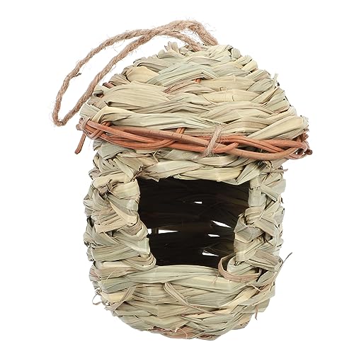 MERRYHAPY Vogelnest aus Stroh Spatz Vogelhaus Garten vogelhaus Vogelhäuschen aus Naturrasen Gartenschmuck hochzeitsdekoration hochzeits Dekoration vogelnest schmuck Gewebtes Vogelnest Brown von MERRYHAPY