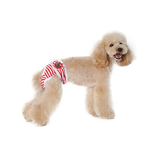 MERRYHAPY Welpenwindeln hundewindel Hunde windel hundekleider Dog Diapers hundebekleidung Hundeoverall Haustierhosen Hundehöschen Hundephysiologische Hosen Hygienehosen für Haustiere rot von MERRYHAPY