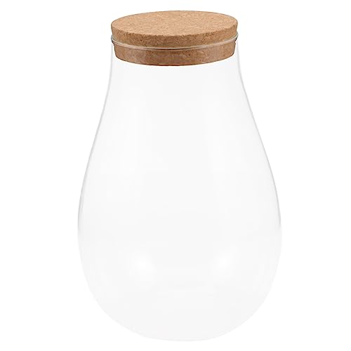 MERRYHAPY Wasserflasche Ökologische Mikrolandschaftsflasche Anlage Mikrolandschaft Terrarium Gläser Kreisvase Fisch Krüge Mit Deckel Aqua-Terrarium Container Mikro-landschaftsvase Trog Glas von MERRYHAPY