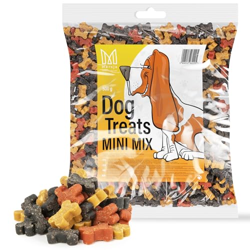 MERSJO Hundesnacks Trainingssnacks -500g hundefutter trocken, Hunde leckerlis, leckereien für Hunde - schonend getrocknete Fleischtrainer, Geeignet für alle Rassen und Größen, Mix von MERSJO