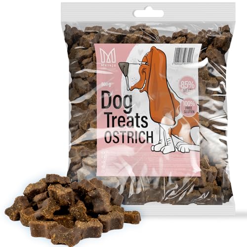 MERSJO Hundesnacks Trainingssnacks - 500g hundefutter trocken, Hunde leckerlis, leckereien für Hunde - schonend getrocknete Fleischtrainer, Geeignet für alle Rassen und Größen, Strauß von MERSJO