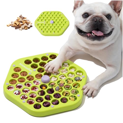 MEWOOFUN Hunde Puzzle Spielzeug, Interaktiver Leckerlispender, Gehirntrainingsspielzeug für Kleine Mittlere Große Hunde (Grün Sechseckig, M * 1) von MEWOOFUN