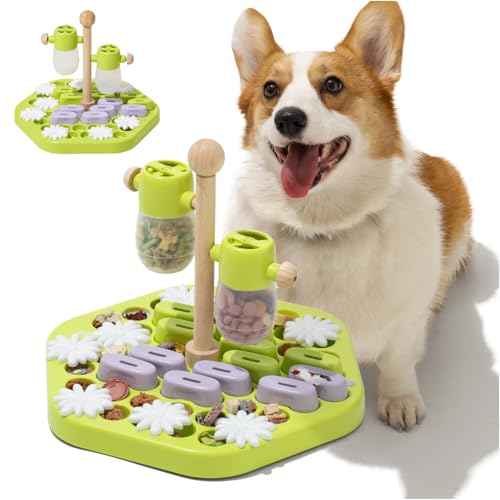 MEWOOFUN Hunde-Puzzle-Spielzeug, interaktiver Leckerli-Spender, Gehirntrainingsspielzeug für kleine, mittelgroße und große Hunde (grüner Trichter, M * 1) von MEWOOFUN