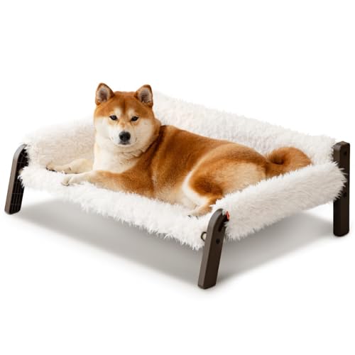 MEWOOFUN Hundebett, Hundeschlafsofa für kleine, mittelgroße und große Hunde (Weiß, XL) von MEWOOFUN