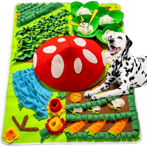 MEWOOFUN Schnüffelmatte für Hunde, große Rassen mit Quietschelement, 100 x 70 cm, interaktive Schnüffelmatte für Hunde, Futtermatte, abnehmbare Schnüffelmatte für Langeweile und geistige Stimulation, von MEWOOFUN