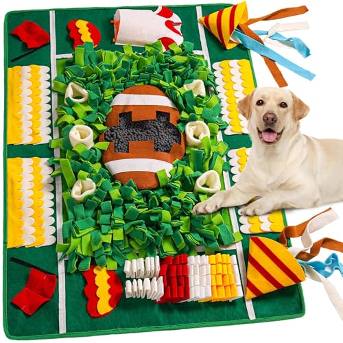 MEWOOFUN Schnüffelmatte für große Rassen, 100 x 70 cm, Fußball-Thema, große Schnüffelmatte, Schnüffelmatte für Langeweile, schwierige Schnüffelmatte für Hunde/Katzen, langsames Fressen, Futtersuche von MEWOOFUN