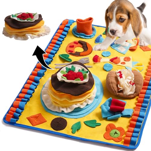 MEWOOFUN Schnüffelmatte mit Hundemotiv – 70x50cm Schnüffelmatte für schwierige Hunde für kleine, mittelgroße und große Hunde, Training langsames Fressen Linderung von Langeweile von MEWOOFUN