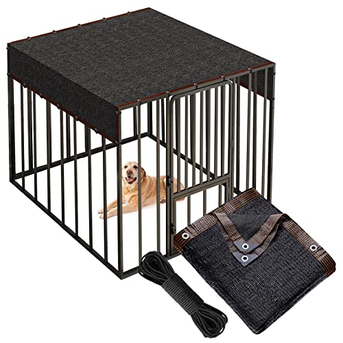 Hochdichte Abdeckung für Hundehütten, 3 x 4 m, Netz-Schattenpaneel, Hundekäfig-Sonnenschutz, Schattiertuch, Netz-Plane mit Seil für Outdoor-Hundehütte, große Haustierbox, Hühnerstall von MEWTOGO