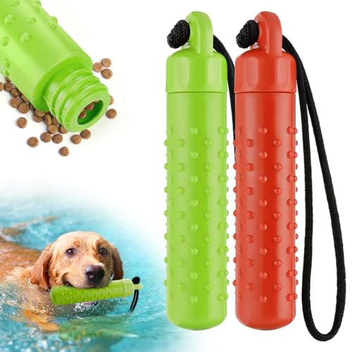 MEWTOGO Schwimmendes Hundespielzeug für den Pool – interaktives Apportierspielzeug für Hunde, Wasserspielzeug zum Verstecken von Futter, leichtes TPR-Stoßstangen-Spielzeug mit Seil für Sommer, von MEWTOGO