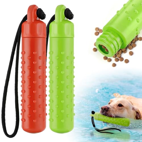 MEWTOGO Schwimmendes Pool-Spielzeug für Hunde – langlebiges TPR-Wasserspielzeug zum Apportieren von Futter, interaktives Kauspielzeug mit Seil, für Sommerhunde, Outdoor-Training, 2 Stück von MEWTOGO