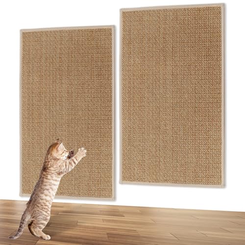 2 Stück Kratzmatte Katze, Katzenkratzbretter, Kratzteppich Katze, 40 * 60CM Bambus Gewebte Katzen Kratzmatte, Widerstandsfähig Kratzpappe Für Katzen, Ratzschutz Für Sofa, Für Boden Und Wand von MEYAGOT