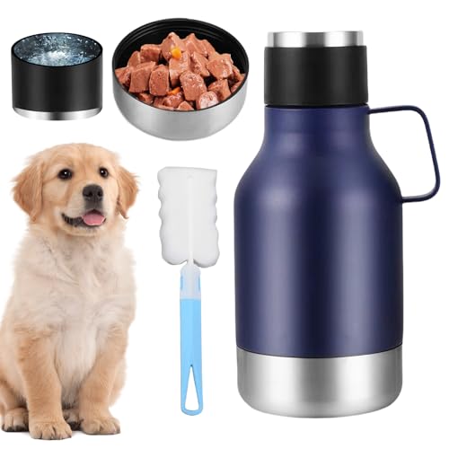 Edelstahl Hundeflasche,1.2L Trinkflasche Hunde Mit Reinigungsbürste,Hochwertige Hunde-Trinkflasche,Doppelwandige Hundetrinkflasche Für Unterwegs,Reisen und Wandern von MEYAGOT