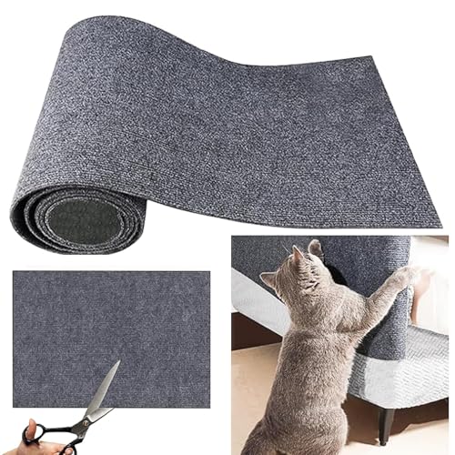 Selbstklebend Kratzteppich, Kratzmatte Katze, Katzenkratzmatte Kratzmatte Für Katzen Kratzbrett Katzen Katzenkratzbretter Kratzbretter Katze Wand Für Schützt Teppiche Und Sofas(Dunkelgrau, 40*200cm) von MEYAGOT